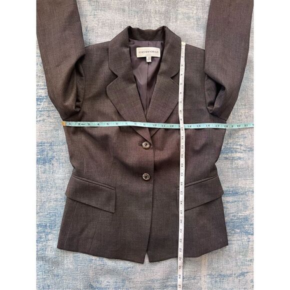 Jones New York Suit Brown Notched Collar 2 Button Blazer Women's Size 4 - Picture 6 of 9